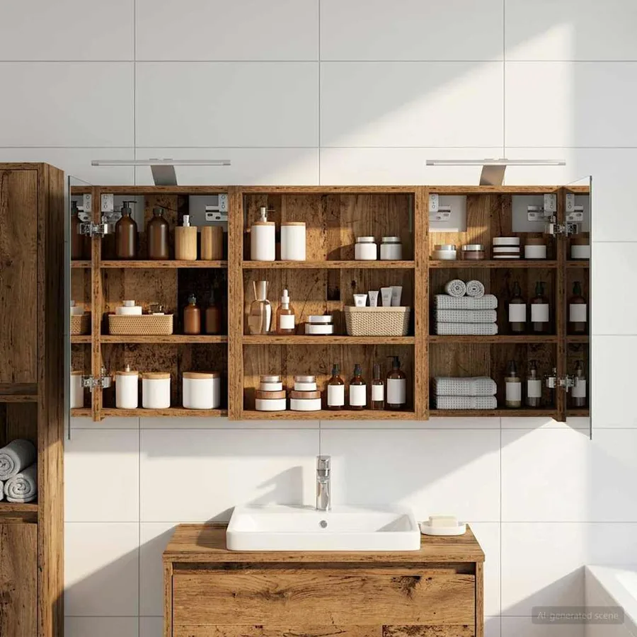 Ensemble de Meubles de Salle de Bain 3 pcs 100 x 10,5 x 50 cm - 4