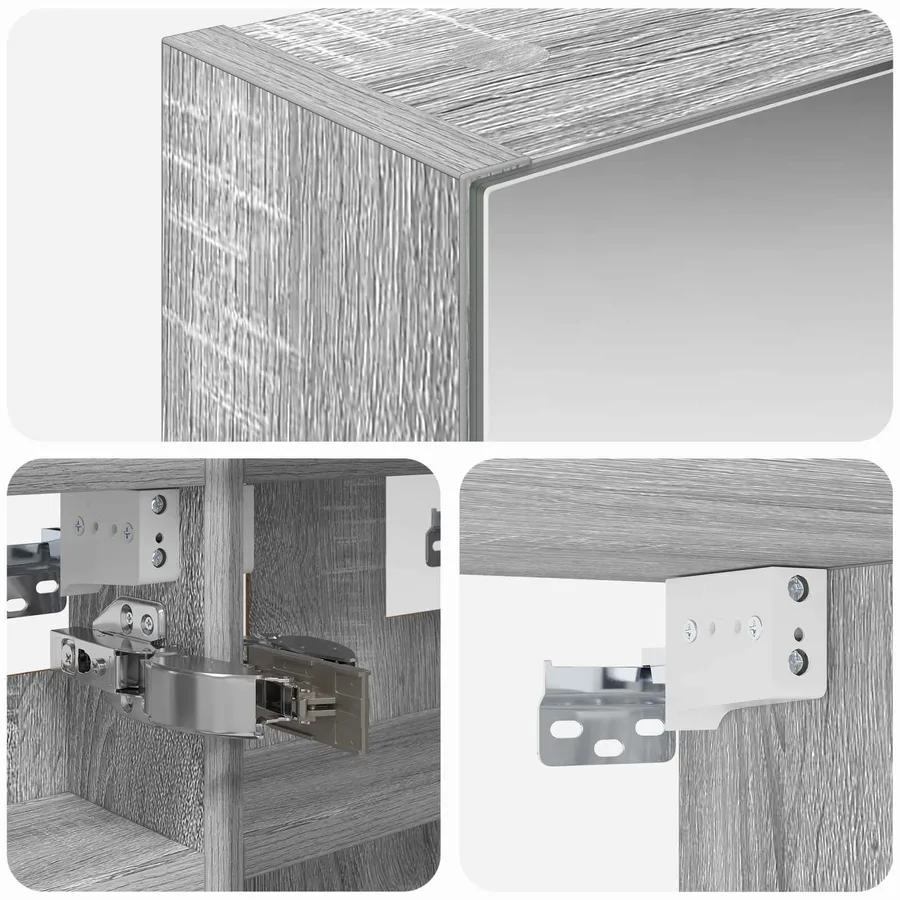 Armoire Miroir de Salle de Bain Gris Sonoma 30 x 10,5 x 50 cm - 10