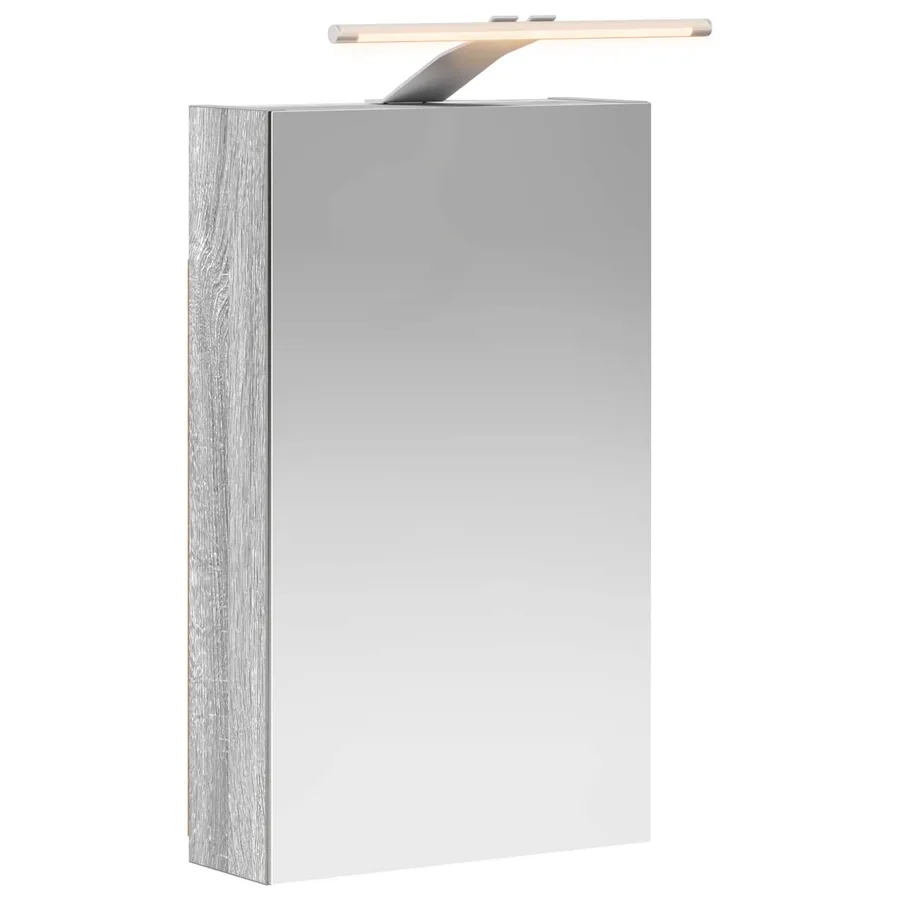 Armoire Miroir de Salle de Bain Gris Sonoma 30 x 10,5 x 50 cm - 2