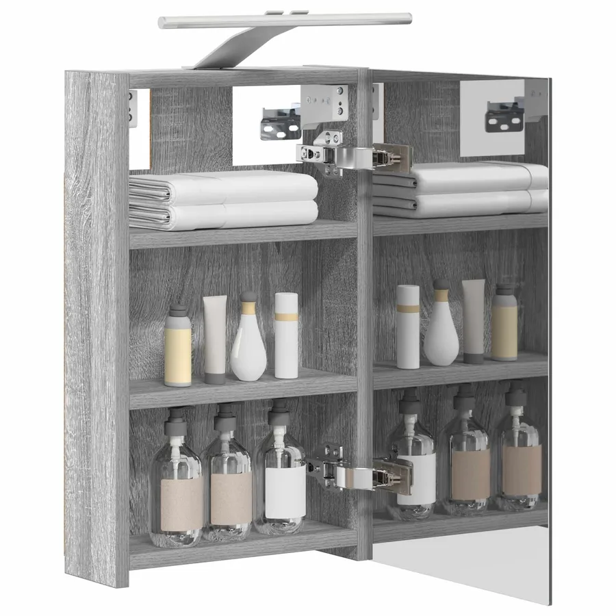 Armoire Miroir de Salle de Bain Gris Sonoma 30 x 10,5 x 50 cm - 3