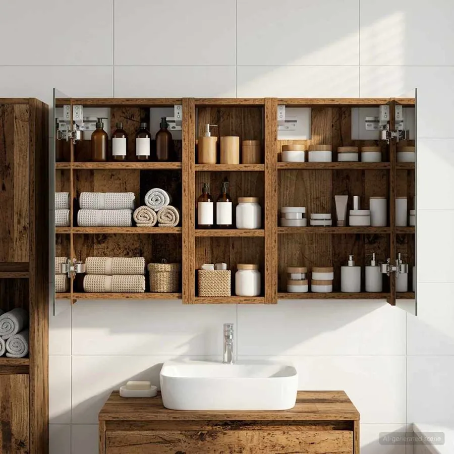 Ensemble de Meubles de Salle de Bain 3 pcs 80 x 10,5 x 50 cm - 4