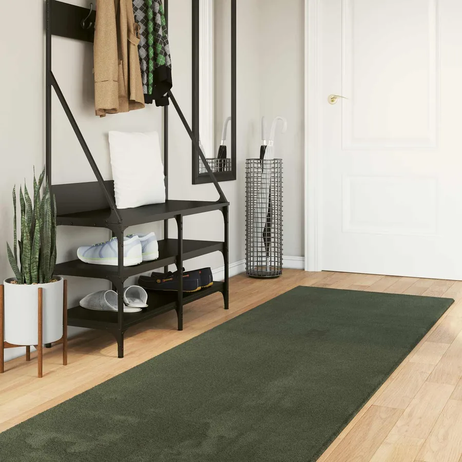 Tapis doux à poils moyens et lavable HUARTE Vert forêt