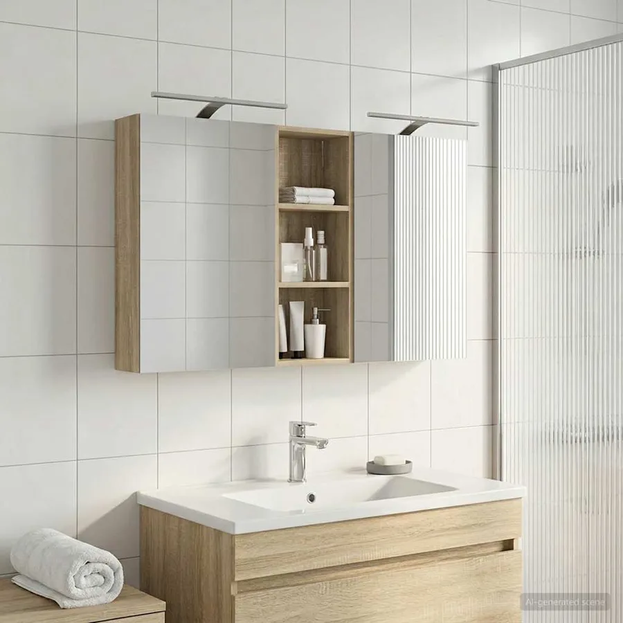 Ensemble de Meubles de Salle de Bain 3 pcs 130 x 14,5 x 70 cm - 4