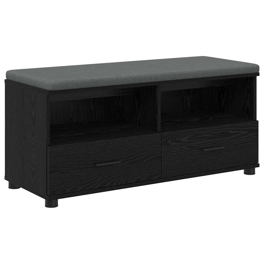 Banc d'entrée avec coussin Chêne Noir 100 x 38 x 46 cm - 2