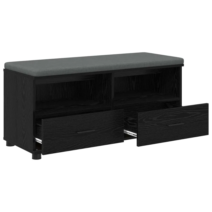 Banc d'entrée avec coussin Chêne Noir 100 x 38 x 46 cm - 5