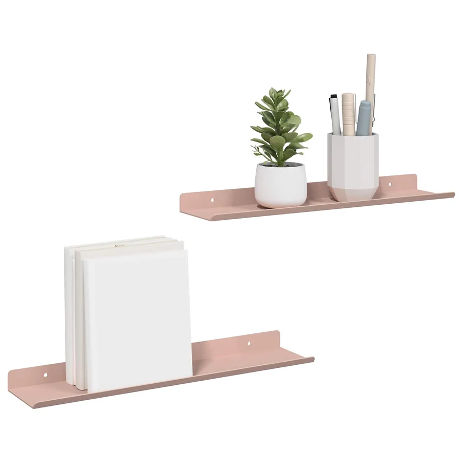 Étagère flottante 2 pcs Rose 40 x 8,5 x 2,5 cm Acier - 3