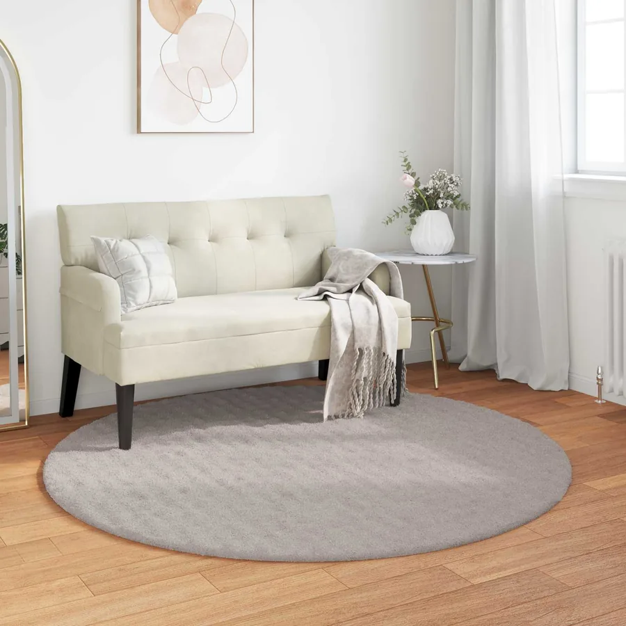Tapis de surface Rond SIROLO Sable Ø 160 CM Polyester