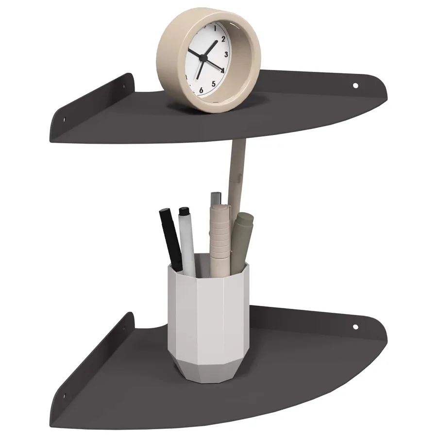 Étagère Flottante d'Angle 2 pcs Noir 24 x 24 x 2 cm - 3