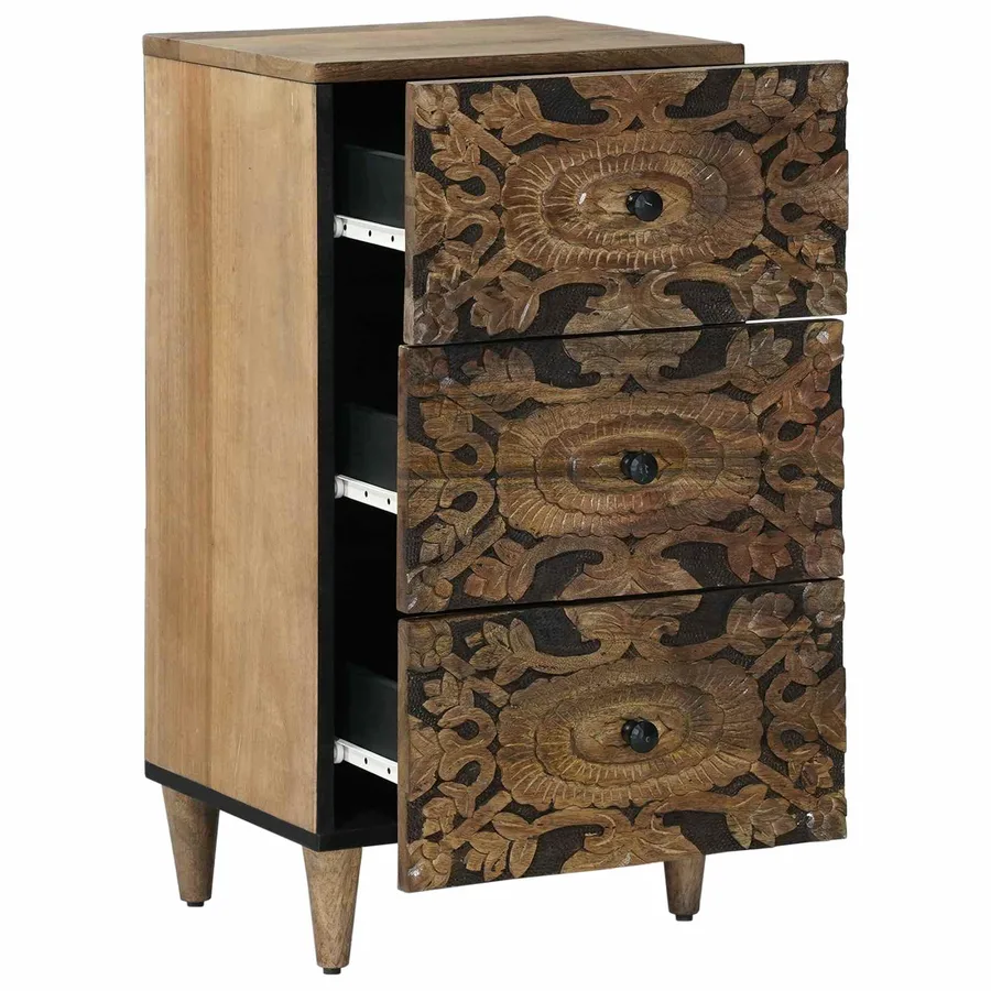 Buffet Marron 40 x 33,5 x 75 cm Bois de mangue massif - 2