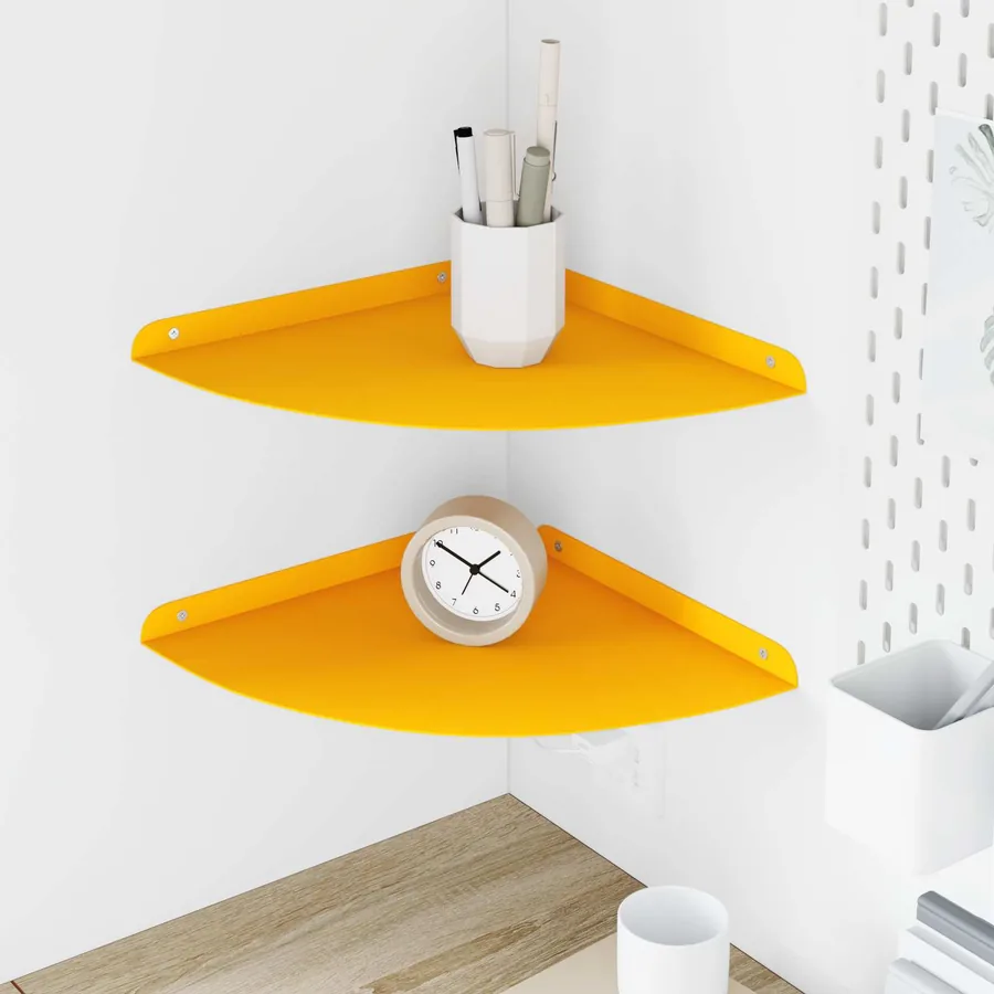 Étagère flottante 2 pcs Jaune moutarde 30 x 30 x 2 cm