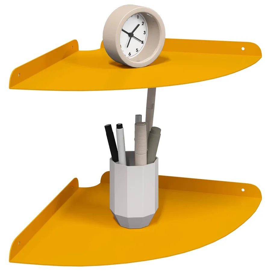 Étagère flottante 2 pcs Jaune moutarde 30 x 30 x 2 cm - 3