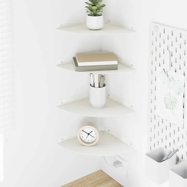 Étagère flottante avec étagère 4 pcs Blanc 24 x 24 x 2 cm