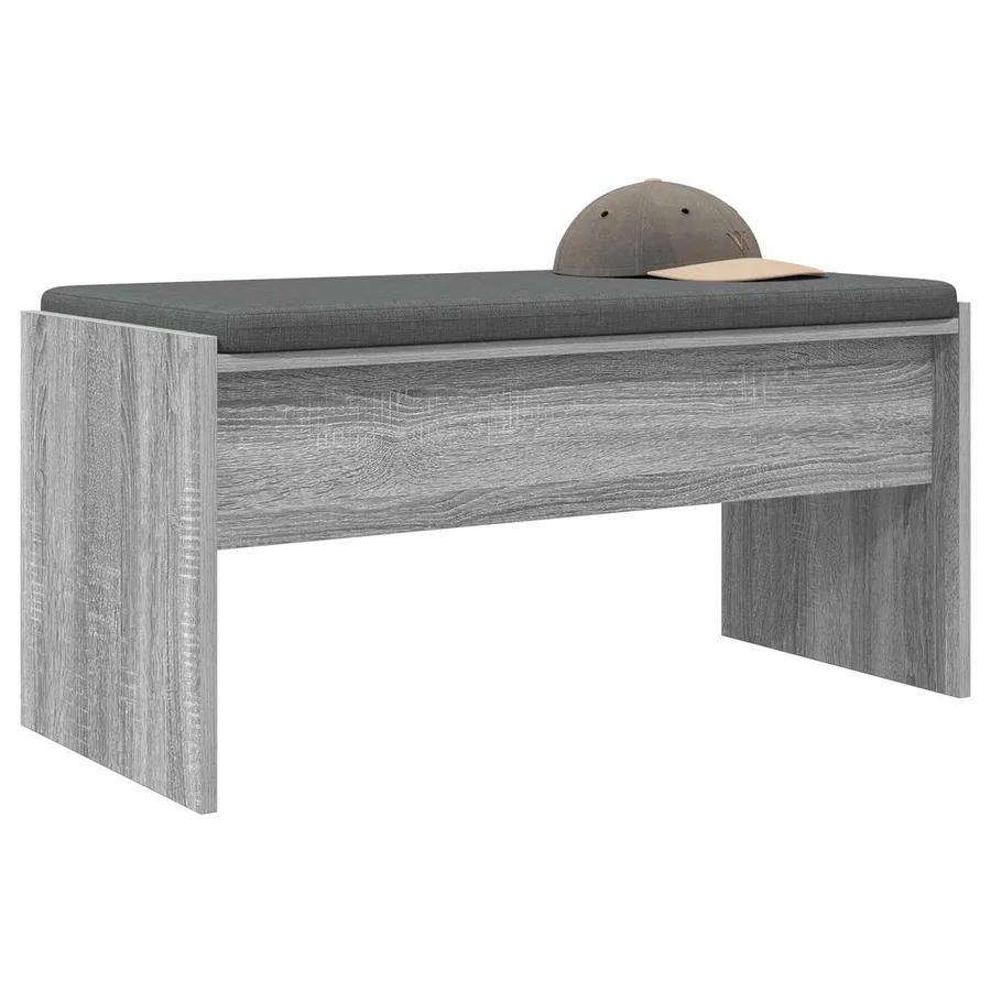 Banc d'entrée avec coussin Gris Sonoma 83 x 38 x 40 cm - 3