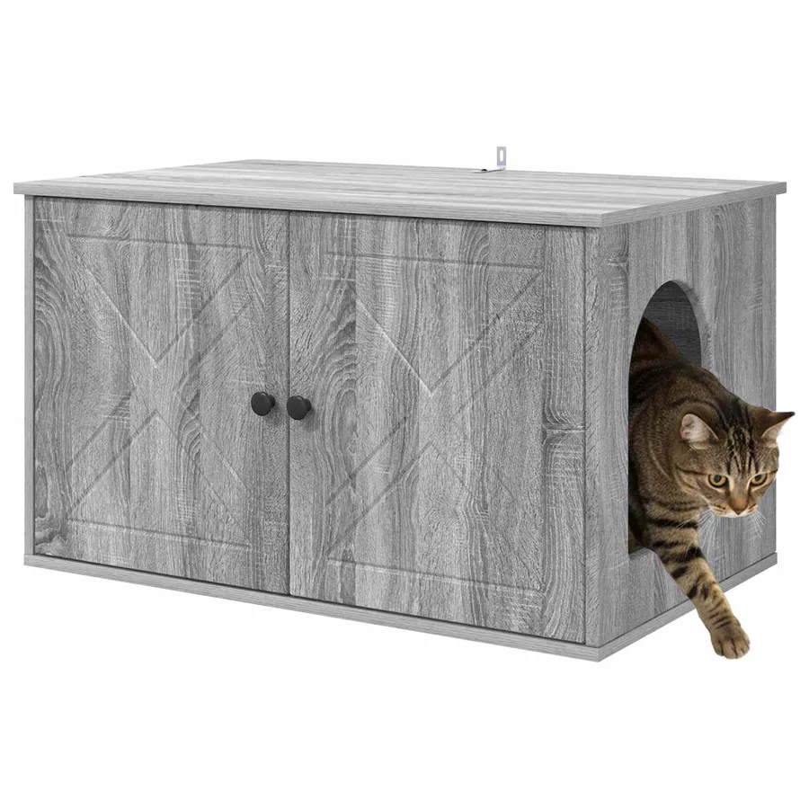 Maison pour chat Gris Sonoma 85 x 55 x 50 cm Bois d'ingénierie - 3
