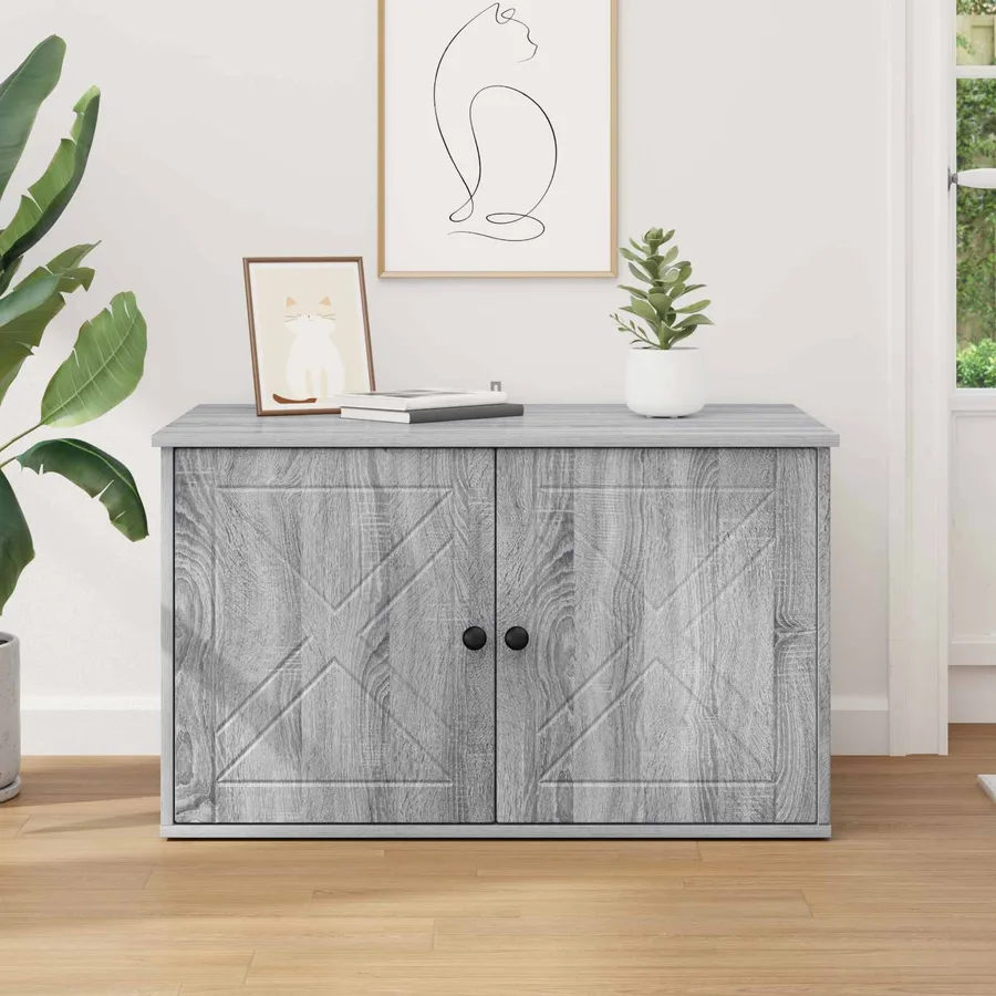 Maison pour chat Gris Sonoma 85 x 55 x 50 cm Bois d'ingénierie - 4