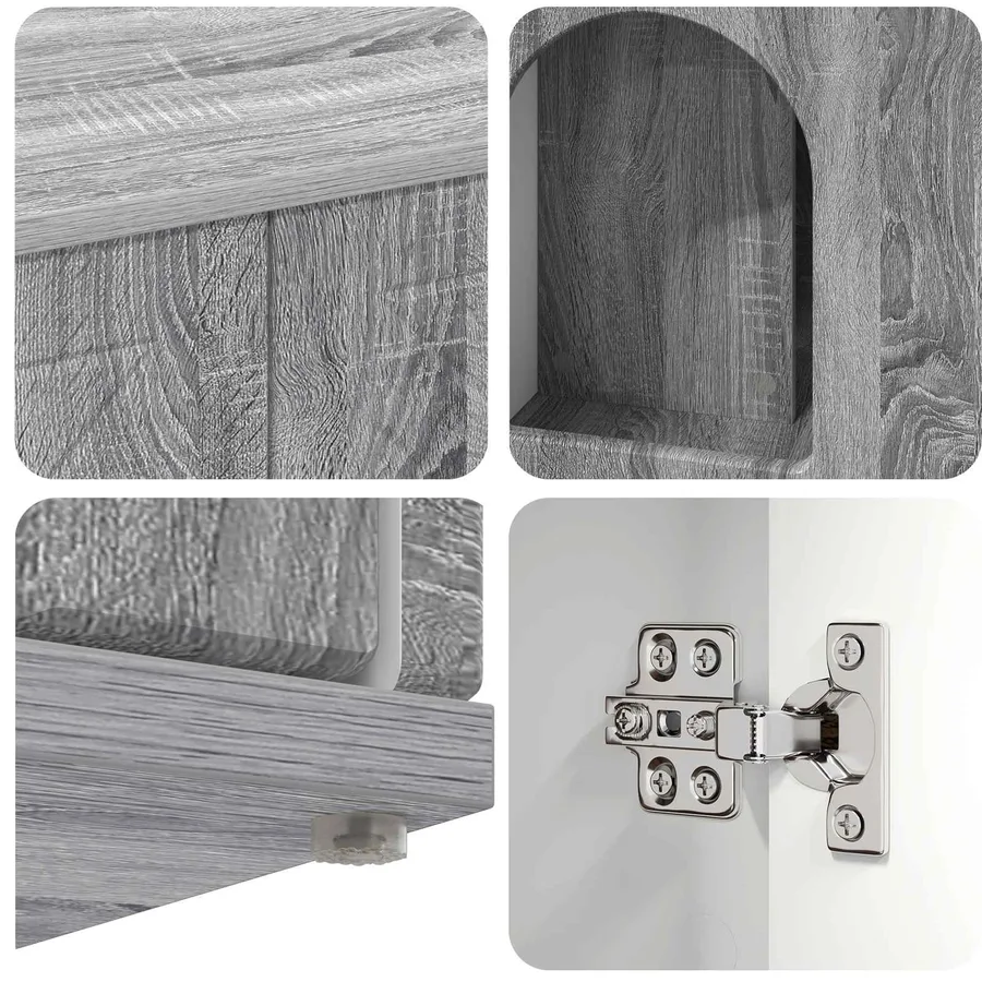 Maison pour chat Gris Sonoma 85 x 55 x 50 cm Bois d'ingénierie - 8