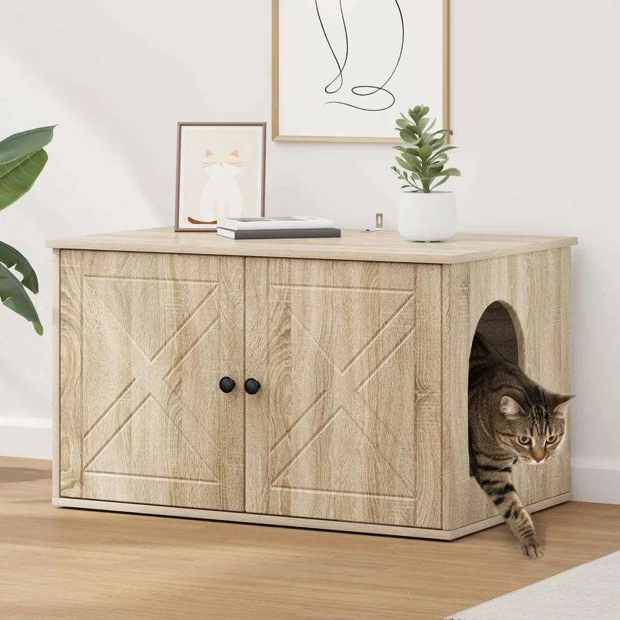 Maison pour chat Sonoma 85 x 55 x 50,5 cm Bois d'ingénierie