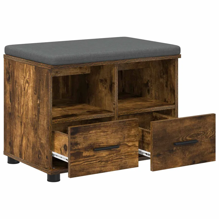 Banc d'entrée avec coussin Chêne Fumé 60 x 38 x 46 cm - 5