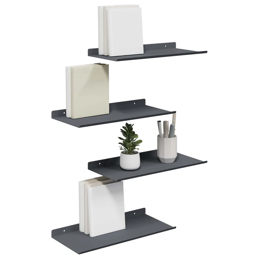 Étagère flottante 4 pcs Anthracite 40 x 18 x 2,5 cm Acier - 3