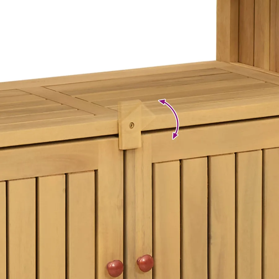 Table console de jardin Acacia clair 110 x 35 x 75 cm - 10