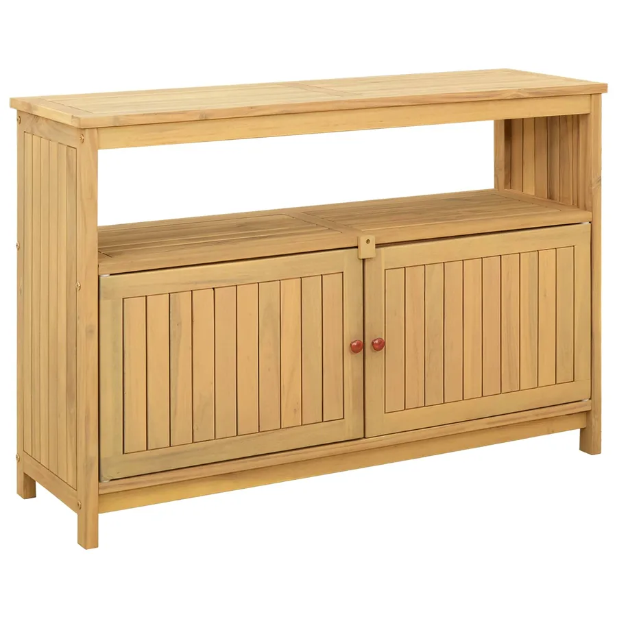 Table console de jardin Acacia clair 110 x 35 x 75 cm - 2