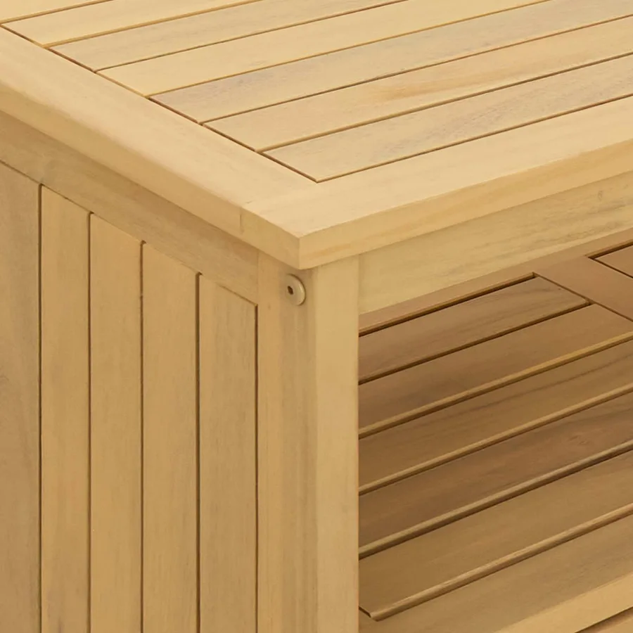 Table console de jardin Acacia clair 110 x 35 x 75 cm - 9