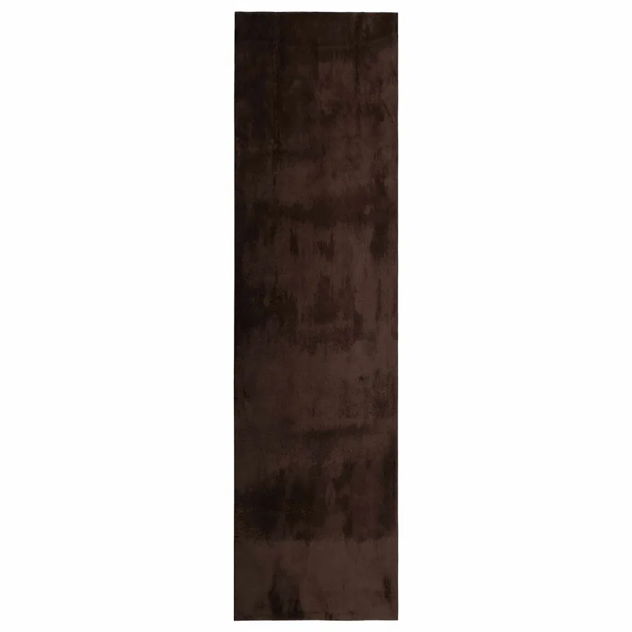 Tapis doux à poils moyens et lavable HUARTE Marron 400 x 80 cm - 2