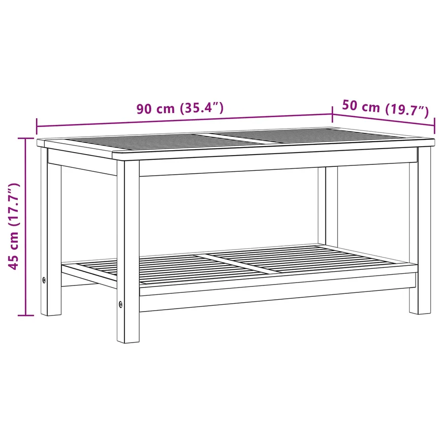 Table d'appoint Huile Naturelle 90 x 50 x 45 cm - 9