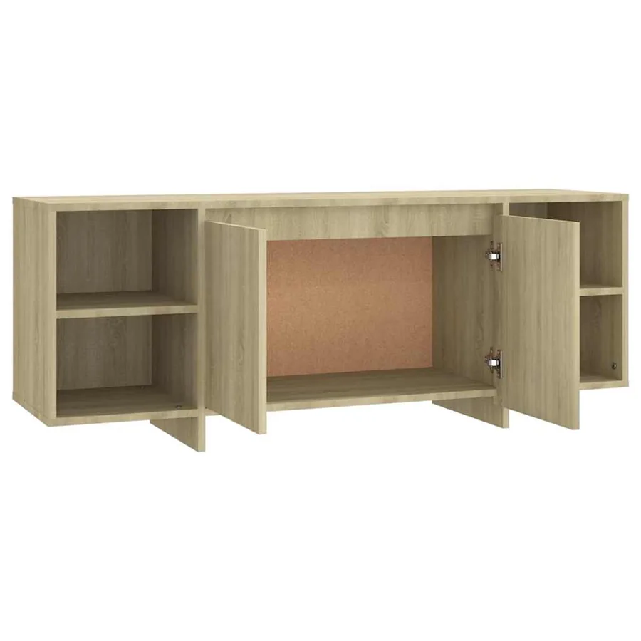 Meuble TV chêne sonoma 130x35x50 cm bois d'ingénierie - 6