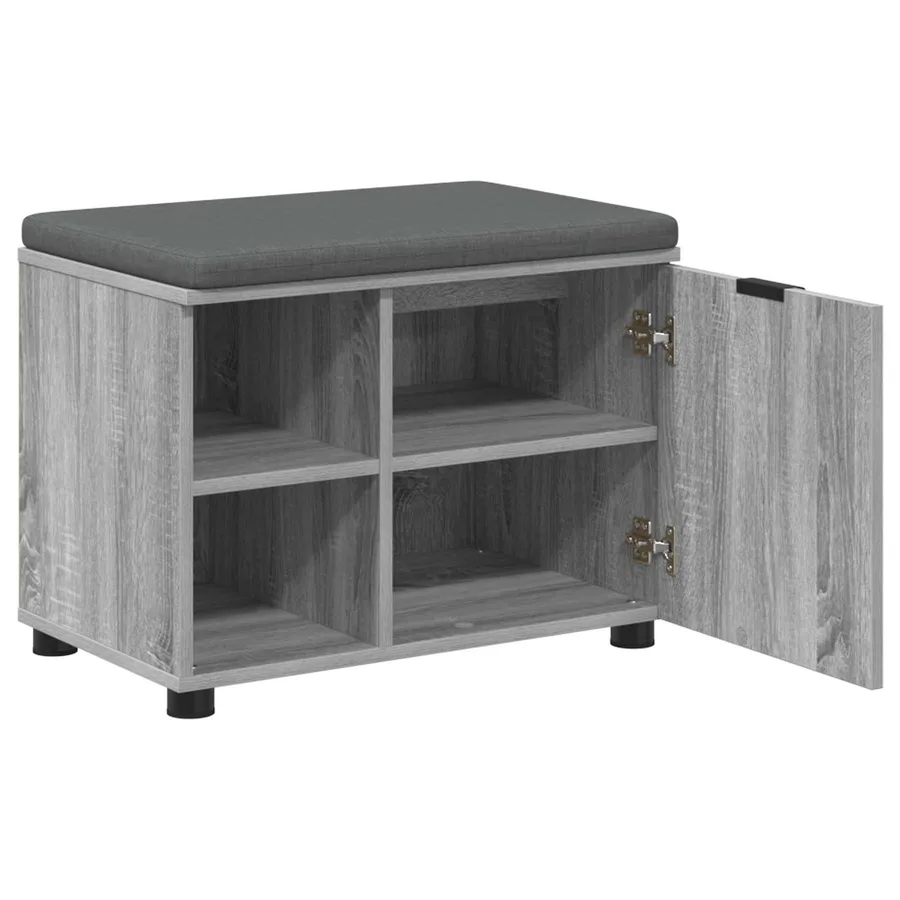 Banc d'entrée avec coussin Gris Sonoma 60 x 38 x 46 cm - 5