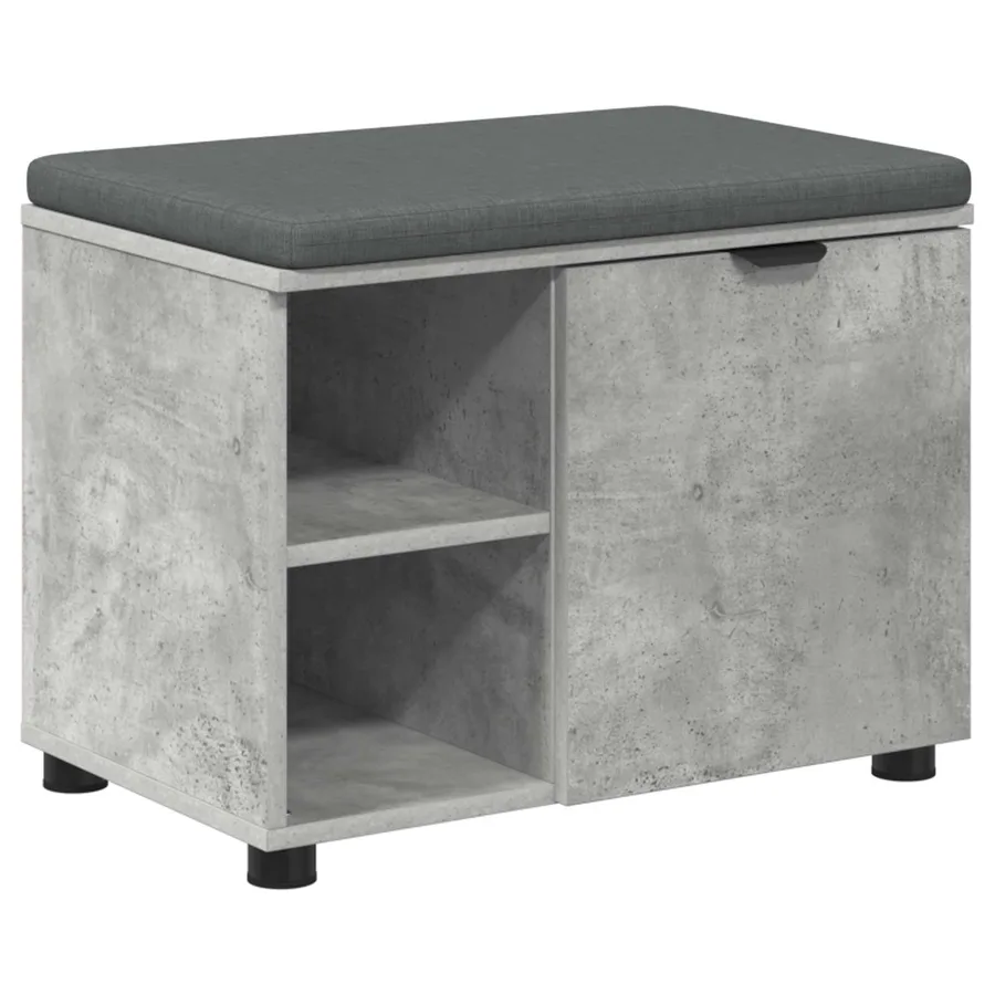 Banc d'entrée avec coussin Gris Béton 60 x 38 x 46 cm - 2
