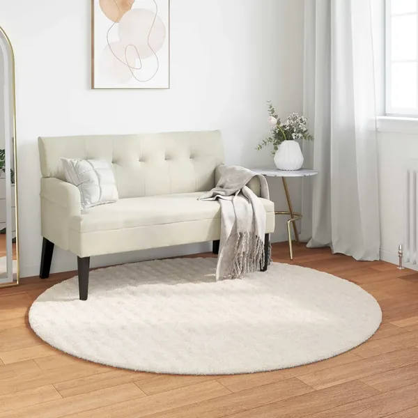 Tapis de surface Rond SIROLO Crème Ø 160 CM Polyester