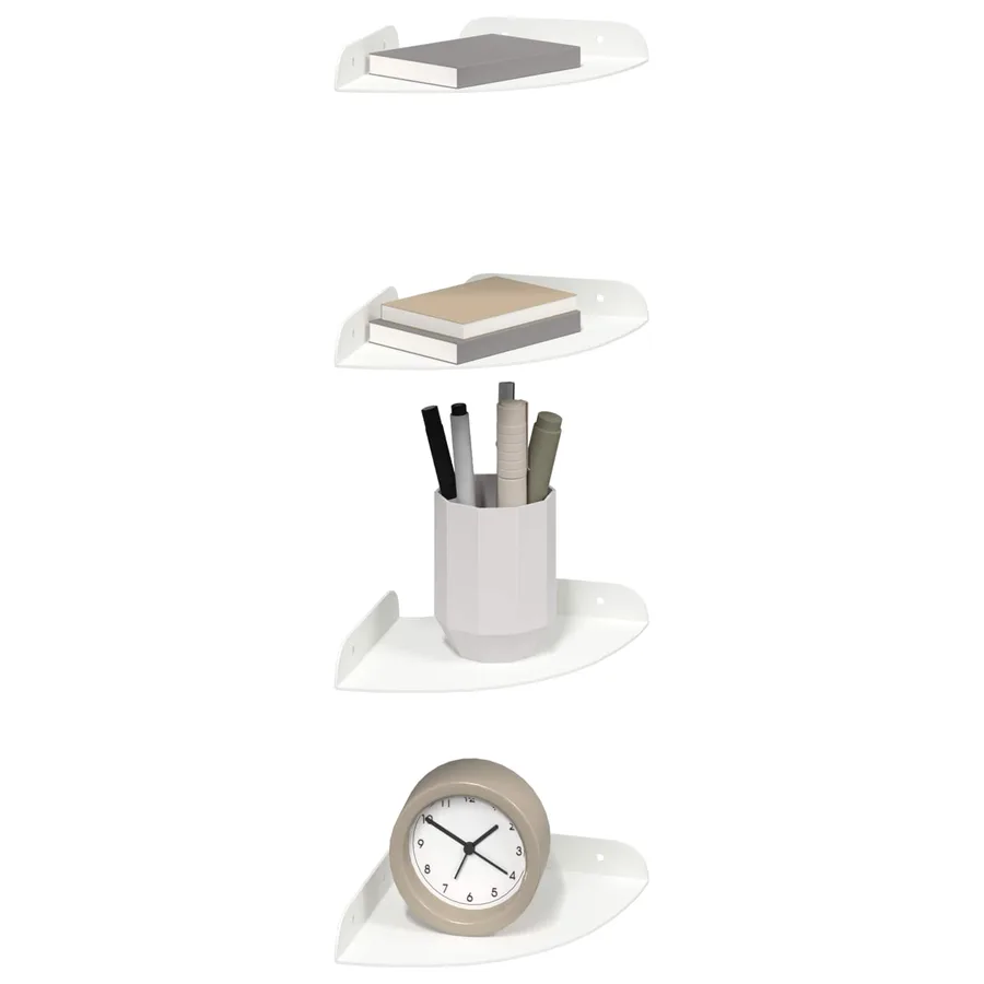 Étagère flottante avec étagère 4 pcs Blanc 15 x 15 x 2 cm - 3
