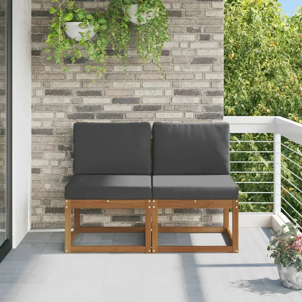 2 Pièce Sofa de milieu extérieur Bois d'Acacia Massif