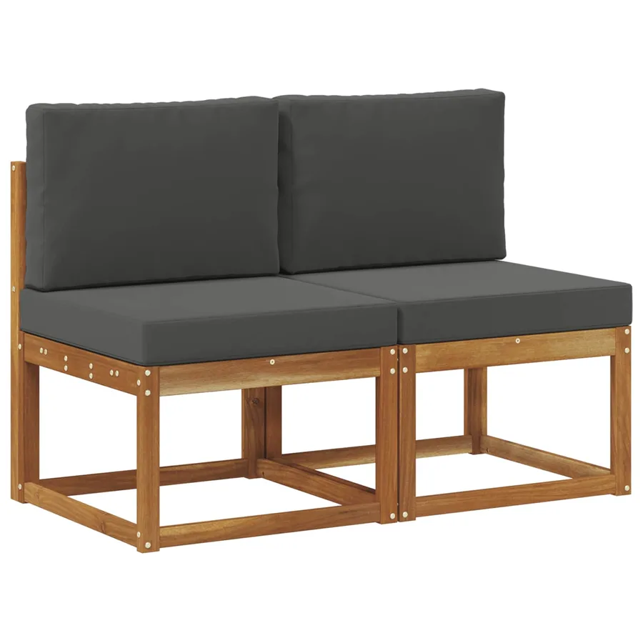 2 Pièce Sofa de milieu extérieur Bois d'Acacia Massif - 2