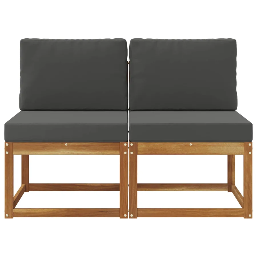 2 Pièce Sofa de milieu extérieur Bois d'Acacia Massif - 3