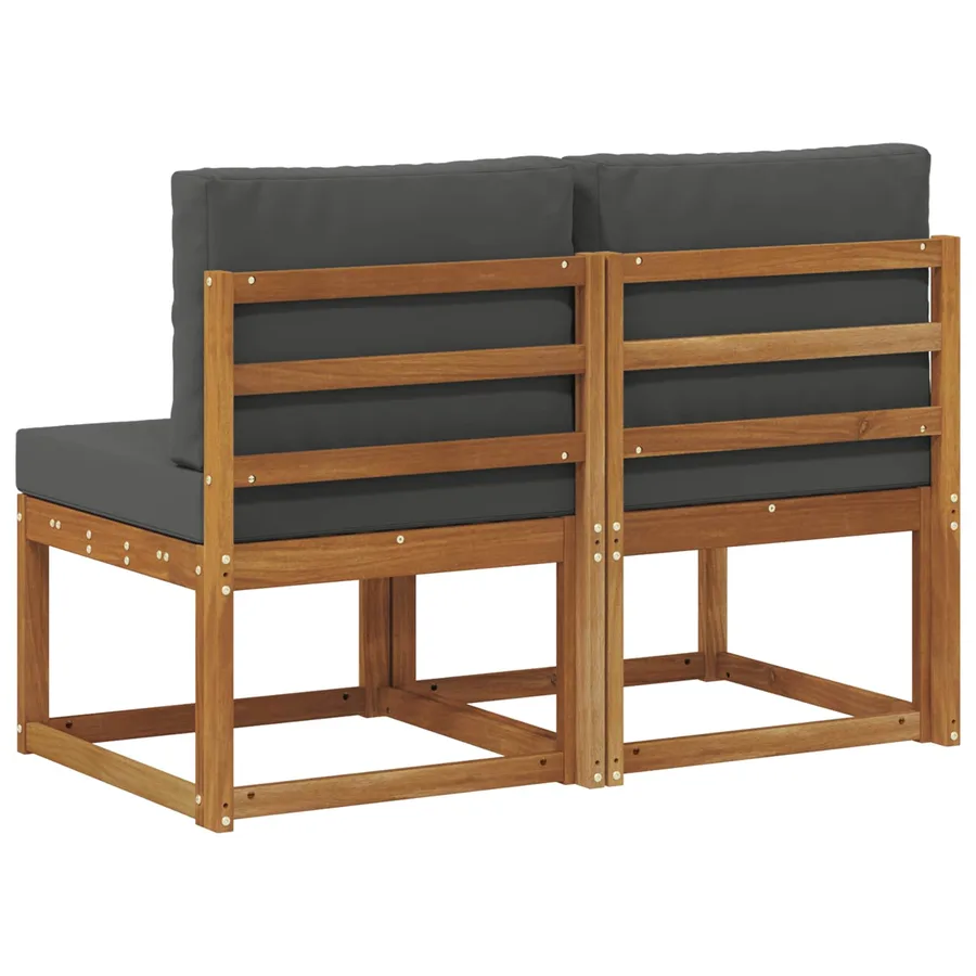 2 Pièce Sofa de milieu extérieur Bois d'Acacia Massif - 5