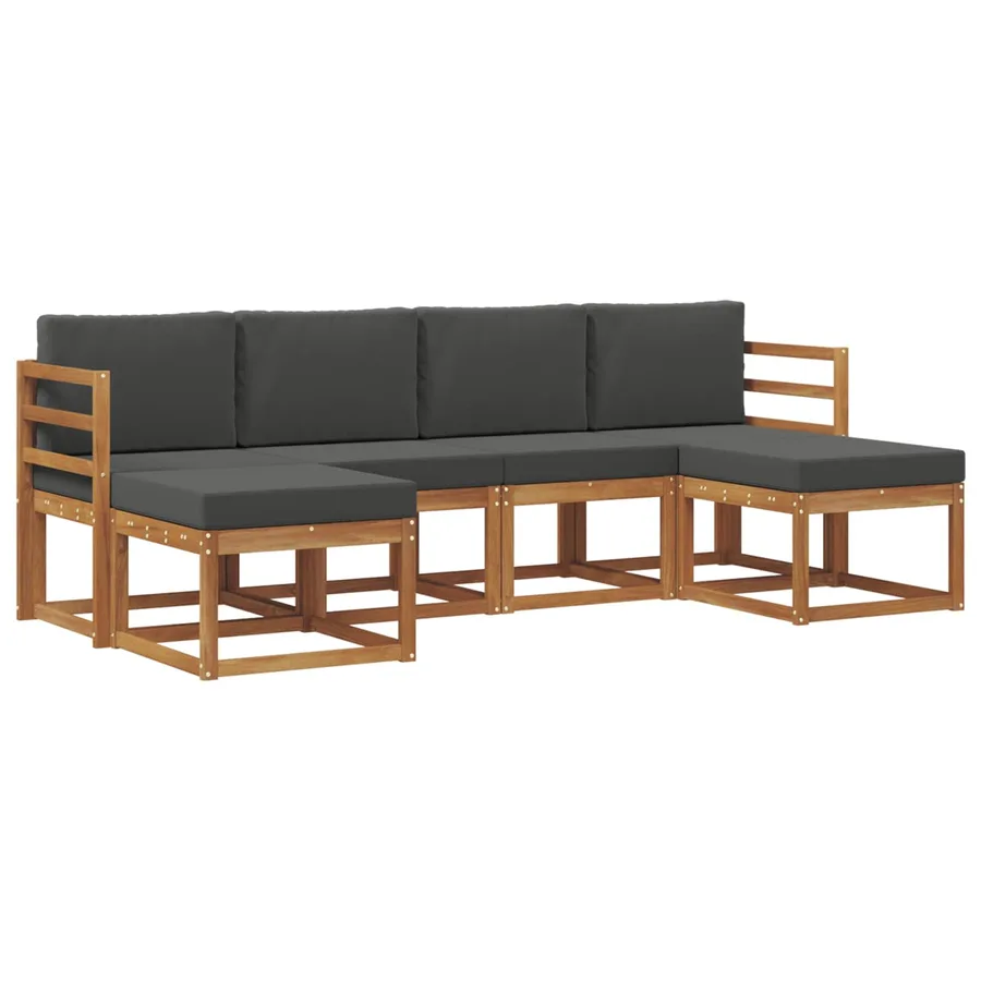 Ensemble de canapés d'extérieur 6 pcs Naturel et Anthracite - 2