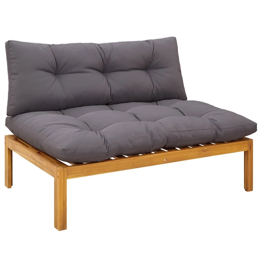 Unité de canapé du milieu 2 pc Gris Naturel et Foncé - 4