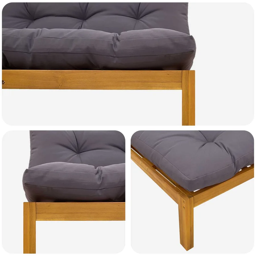 Unité de canapé du milieu 2 pc Gris Naturel et Foncé - 6