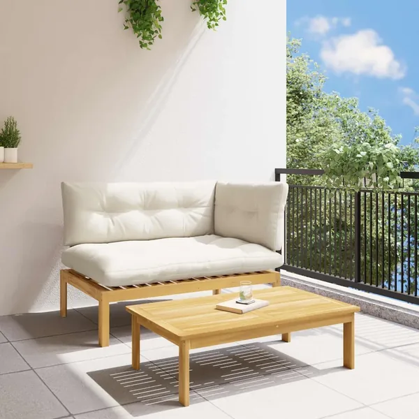 2 pcs Bois d'acacia Marron Clair