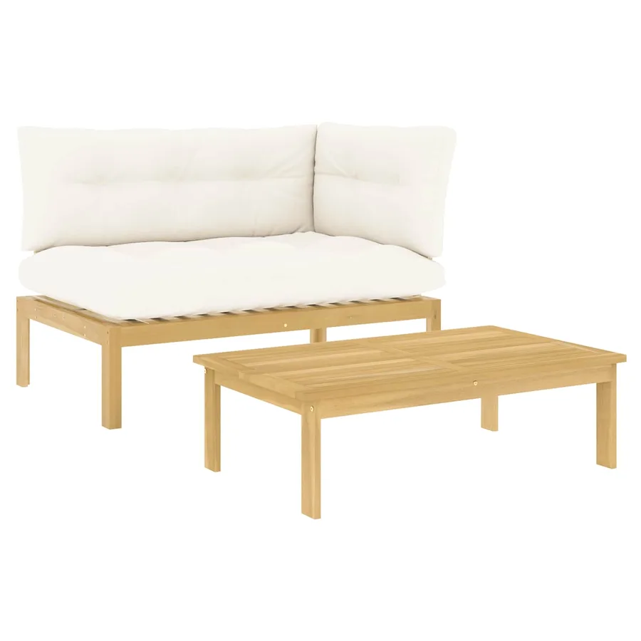 2 pcs Bois d'acacia Marron Clair - 2