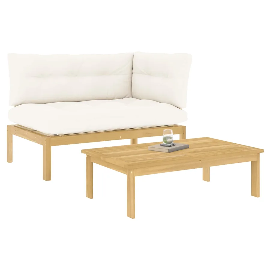2 pcs Bois d'acacia Marron Clair - 3