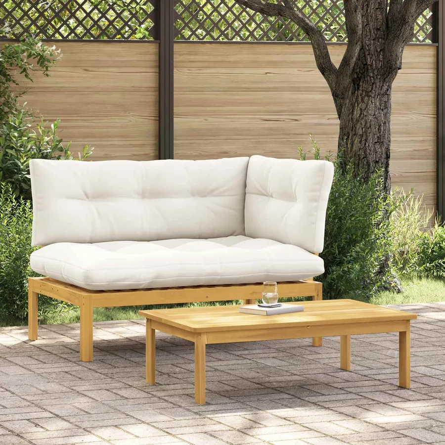 2 pcs Bois d'acacia Marron Clair - 4
