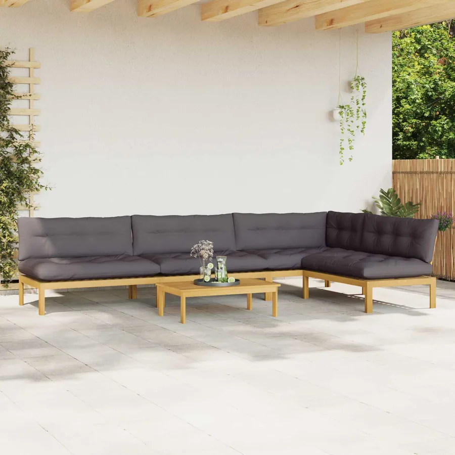 5 Pièce Unité du canapé en palette de jardin - 4
