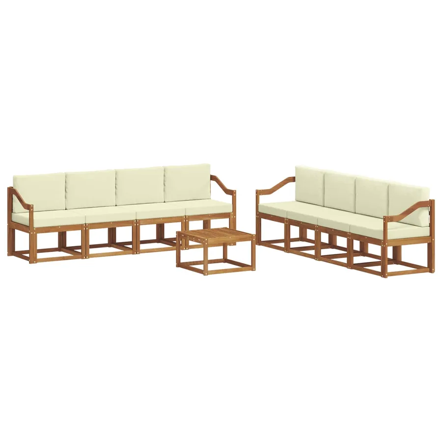 Ensemble de canapés d'extérieur 9 pcs Naturel et Crème - 2