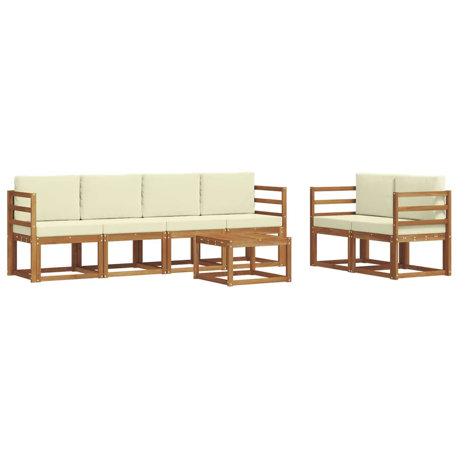 Ensemble de canapés d'extérieur 7 pcs Naturel et Crème - 2
