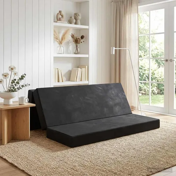 Canapé-lit pliable 180 x 67 x 45 cm Noir