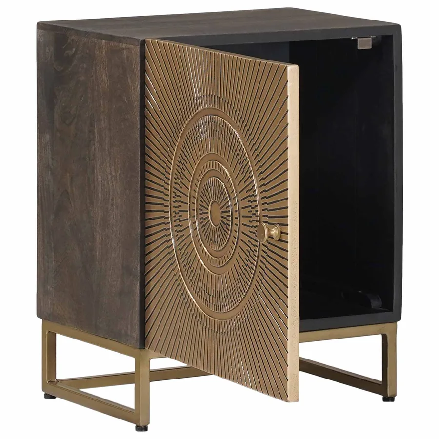 Table de chevet faite main Marron café 40 x 30 x 50 cm - 2