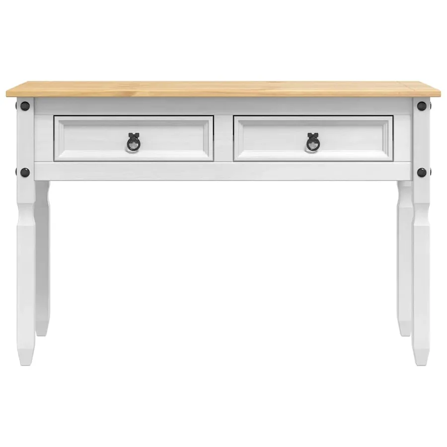 Table d'appoint Corona Blanc 115 x 46 x 73 cm Pin massif - 4